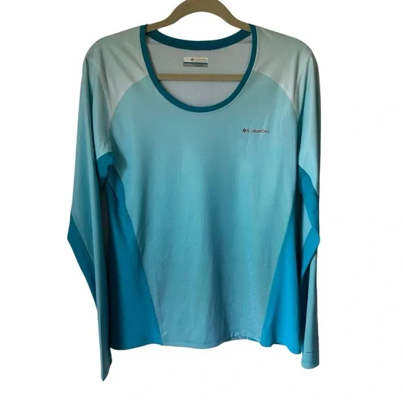 Columbia Women’s Long Sleeve Teal Blue Omni-Shade UV Protection Top Large - Picture 4 of 9